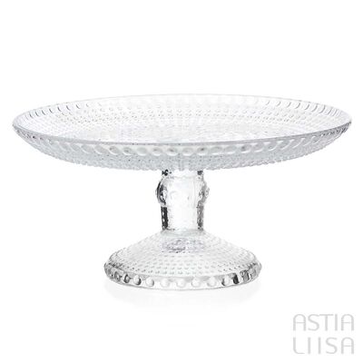 Riihimäen Lasi Grapponia Clear Cake Stand,  Vintage