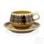 Arabia Motti Brown Teacup, Class 2, Front Side